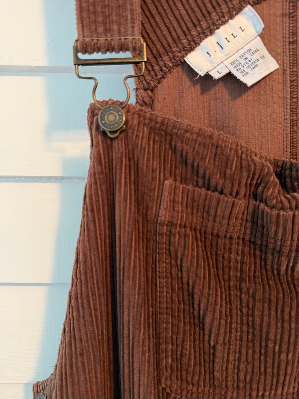 J. Jill | Vintage Brown Corduroy Overalls Dress | Size Large - Picture 6 of 9